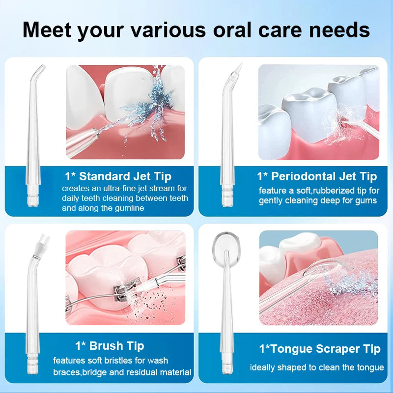 Teeth Water Flosser Electric Oral Irrigator Portable Home Dental Cleaning Teeth Rechargeable Waterproof Tartar Removal Tool