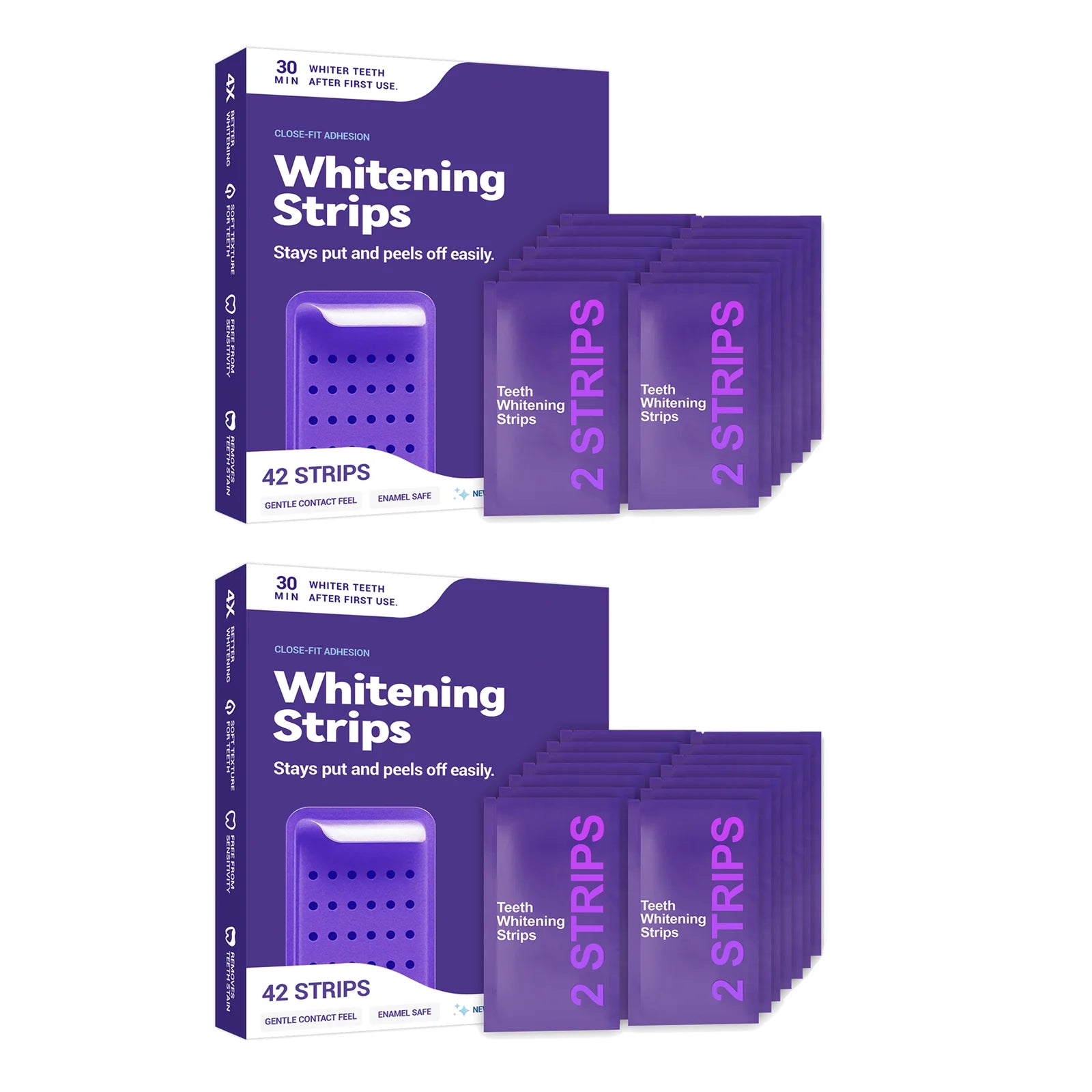 Purple Teeth Whitening Strips To Improve Dental Yellowing Oral Cleaning Gel Teeth Bright Stain for Lasting Bright Smile