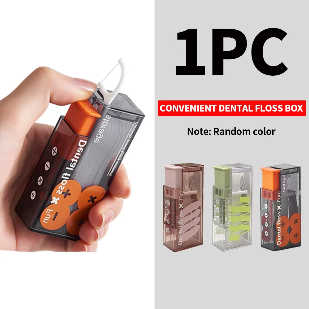 600/300/50PCS Mint Flavored Disposable Floss Stick -with Floss Dispenser Box - Essential for Going Out