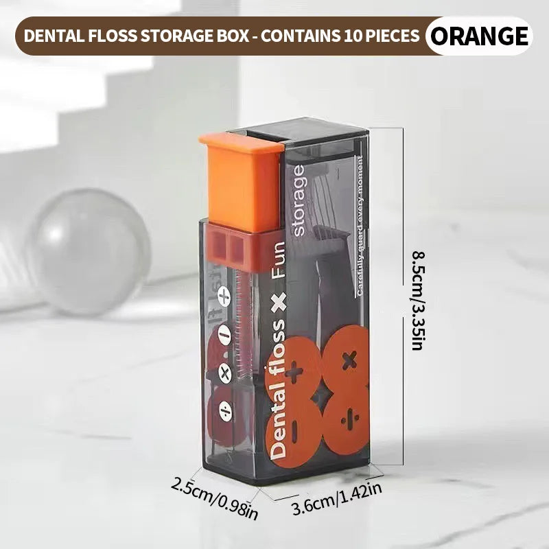 600/300/50PCS Mint Flavored Disposable Floss Stick -with Floss Dispenser Box - Essential for Going Out
