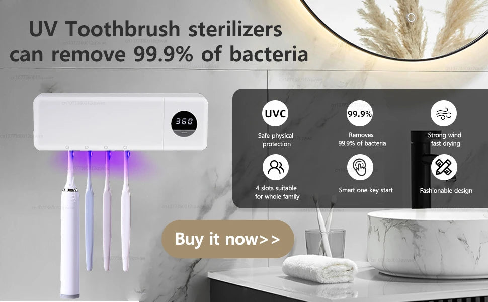 F&E Electric Medium bristle Toothbrush with 8 Brush Heads with 5 Cleaning Modes  Battery Powered & Rechargeable