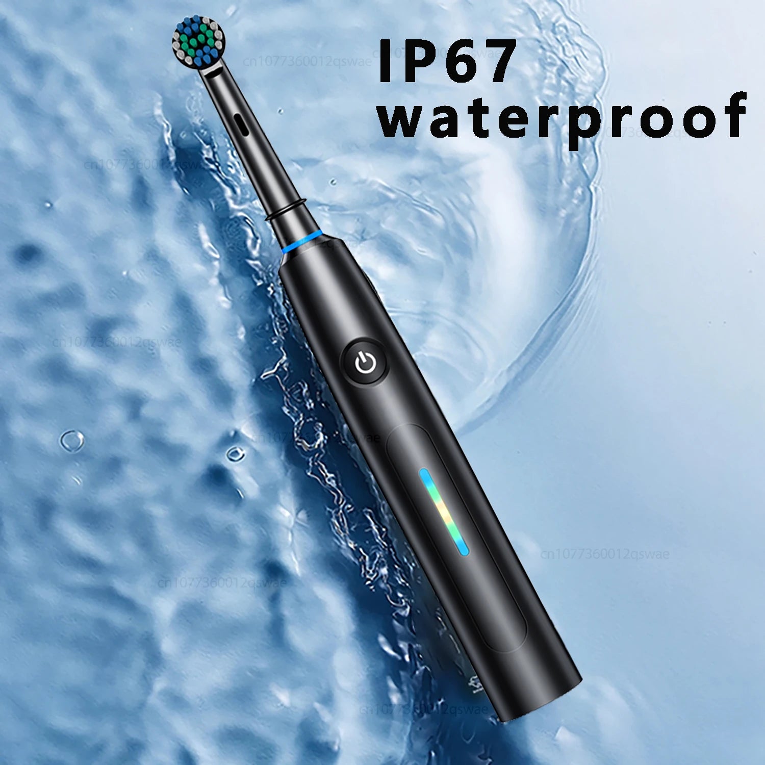 Rotating Electric Toothbrush with 8 Brush Heads with 5 Cleaning Modes Clean Teeth Battery Powered Rechargeable Toothbrush