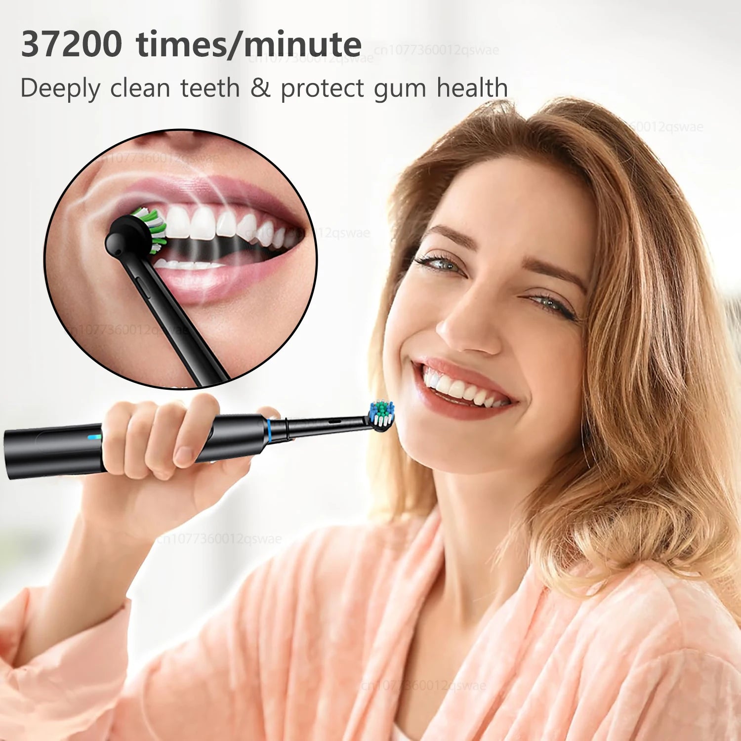 F&E Electric Medium bristle Toothbrush with 8 Brush Heads with 5 Cleaning Modes  Battery Powered & Rechargeable