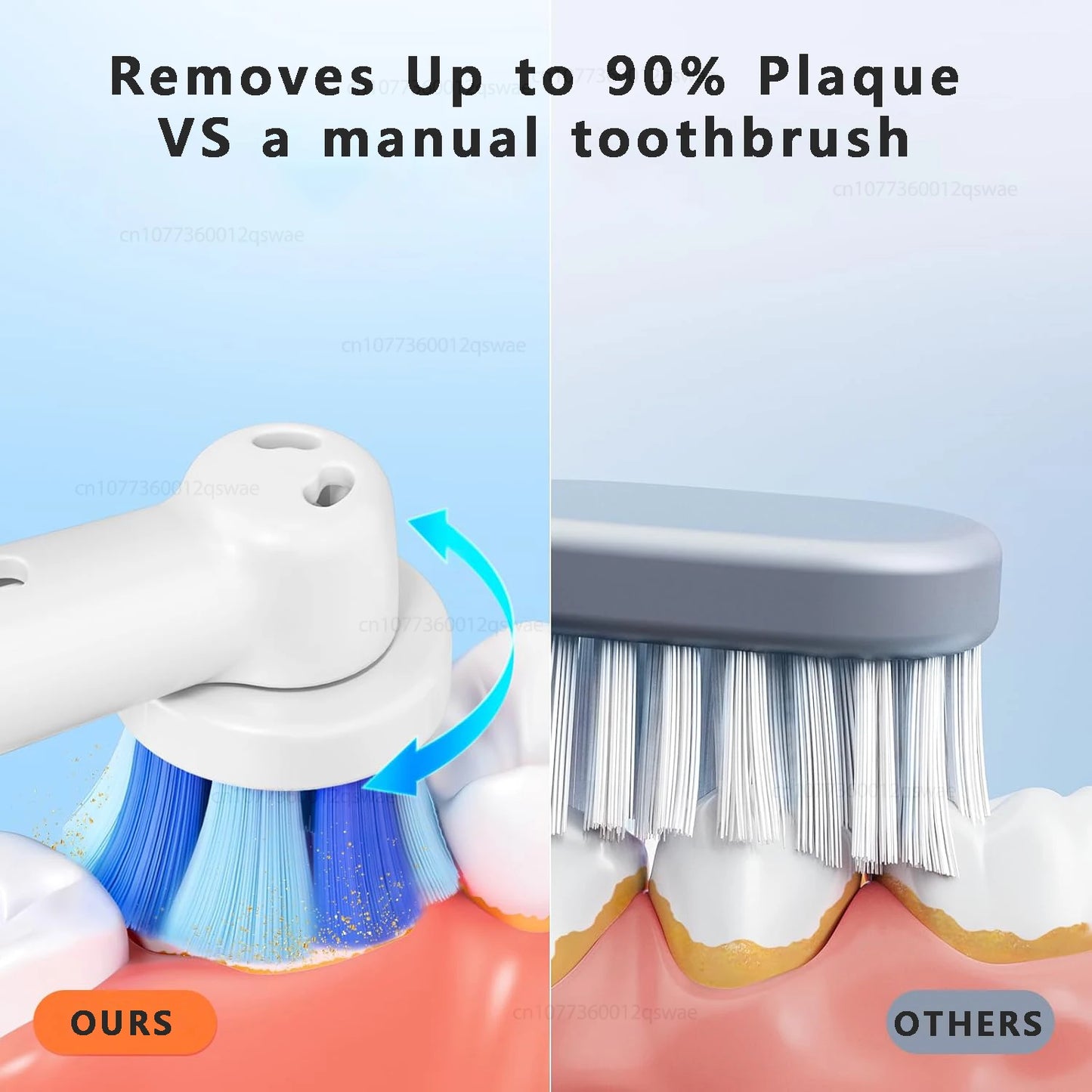 F&E Electric Medium bristle Toothbrush with 8 Brush Heads with 5 Cleaning Modes  Battery Powered & Rechargeable