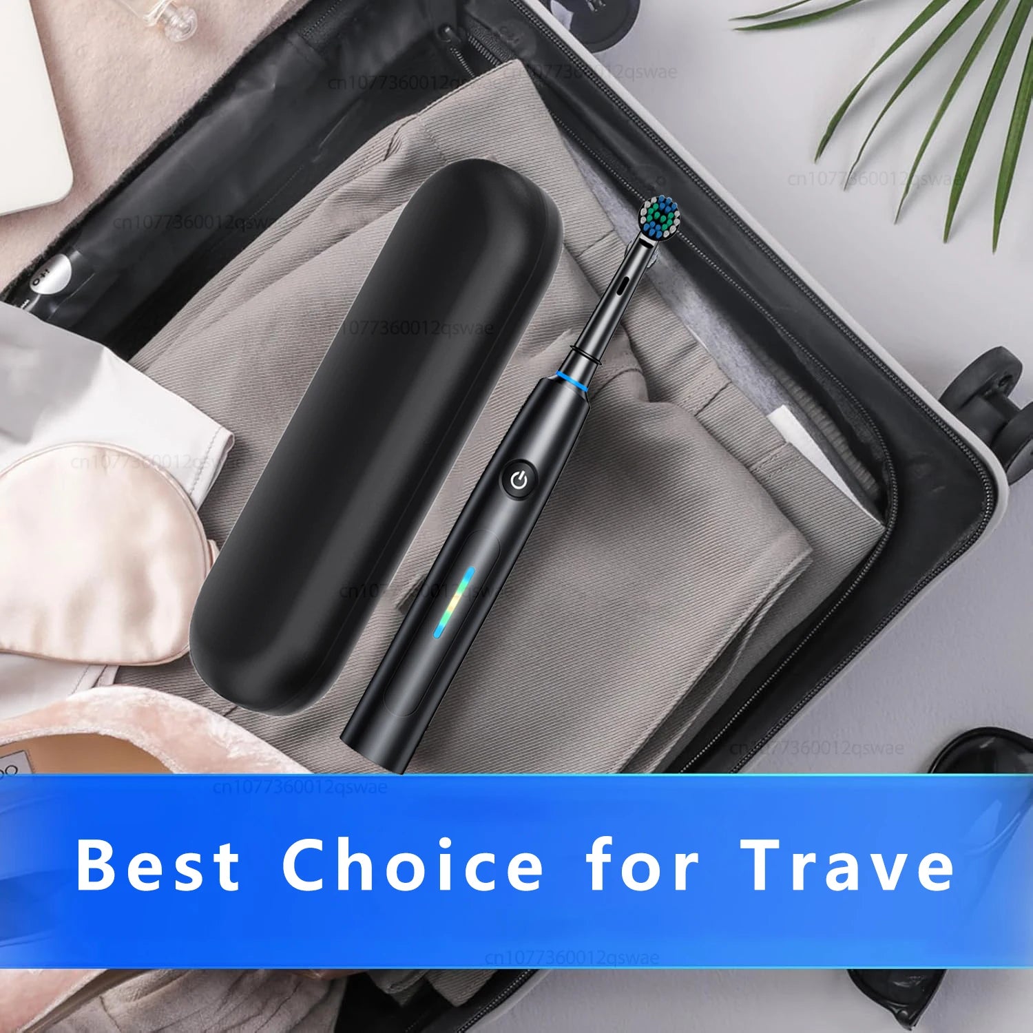 Rotating Electric Toothbrush with 8 Brush Heads with 5 Cleaning Modes Clean Teeth Battery Powered Rechargeable Toothbrush
